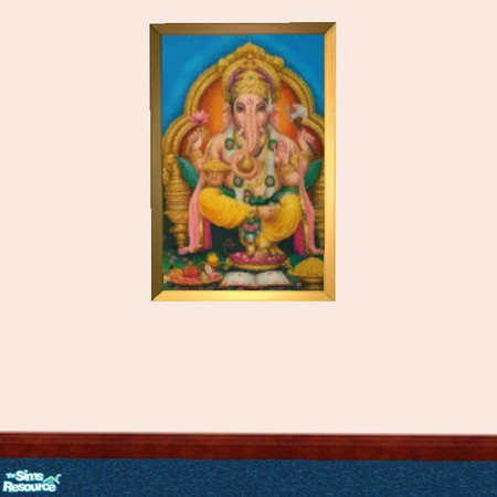 Sims 2 — Ganesh Painting by auracyan — Ganesh rides on a mouse. He is also worshipped as the god of education, knowledge,