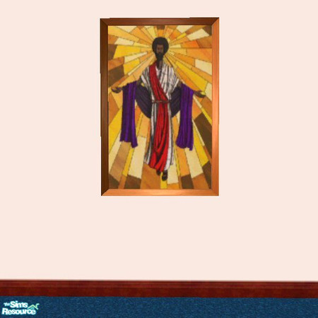 Sims 2 — Black Jesus Painting by auracyan — I fell in love with this painting as soon as I saw it. I know you will too.