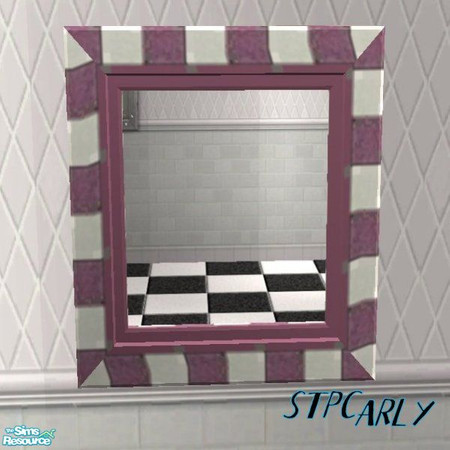 Sims 2 — Basic Violet Mirror by STP Carly — Basic bathroom in colorful violet tiles.