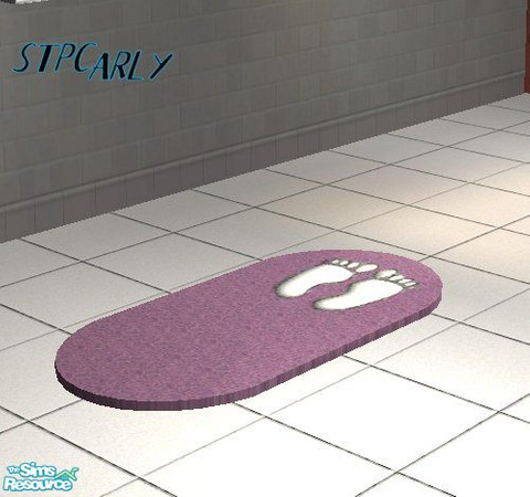 Sims 2 — Basic Violet Bath Rug by STP Carly — Basic bathroom in colorful violet tiles.