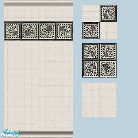 Sims 2 — Mosaic Tile Set by Halfcreek — created by Halfcreek