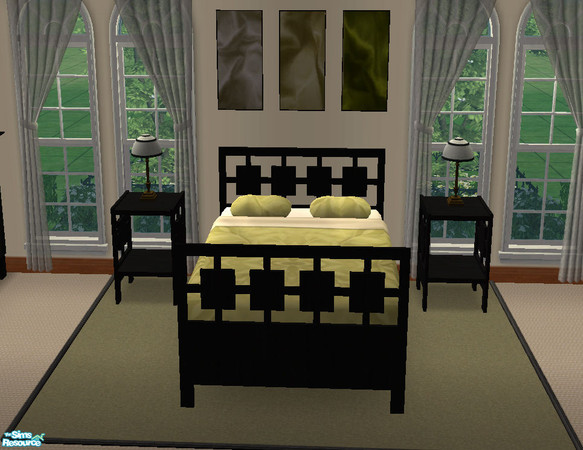 Sims 2 — Refreshing Bedroom Bed Frame recolor by giasims — A perfect bedroom to relax in on a hot summer\'s day. Bed
