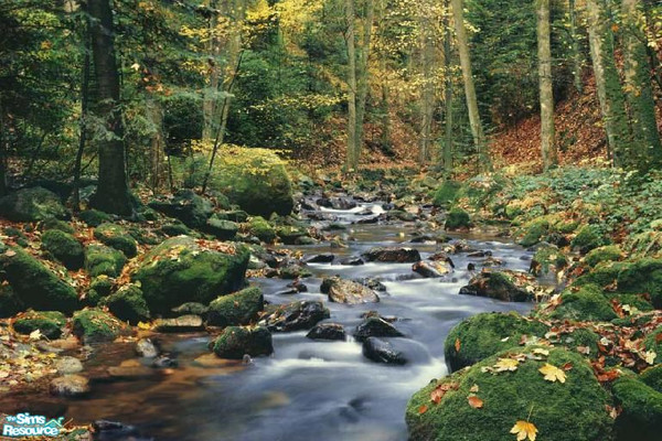 Sims 2 — Forest Stream Mural by brittie — Your new center of the universe to enjoy some peace and serenity!