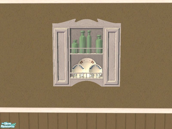 Sims 2 — Country White Kitchen Upper Cabinet by tamlfra — White recolor of the wood only.