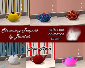 Sims 2 — Steaming Teapots by buntah — These teapots are cloned from the Maxis' candles, so the steam works like the flame