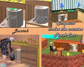 Sims 2 — Compacto Under-the-Counter Trash Cans by buntah — Use these in place of trash compactors indoors or out. No more