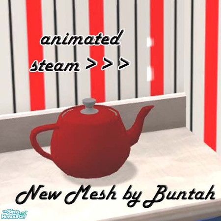 Sims 2 — Steaming Teapot MESH by buntah — Pics can't do this steam justice, cuz it's animated just like the flame on the