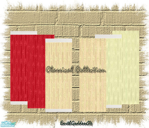 Sims 2 — Classical Collection by EarthGoddess54 — Classic beauty for sim walls, each color with & w/o trim. Enjoy!