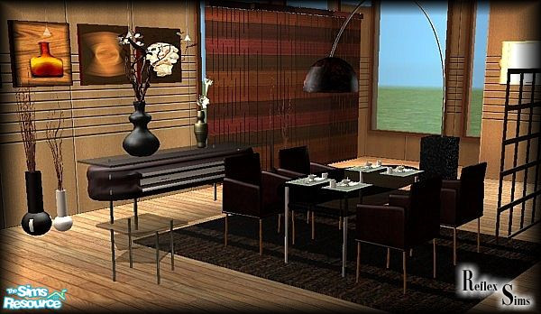 Sims 2 — MartinaSet by Reflexionistin — This Set includes: A Diningtable, Chair, Sideboard and Endtable. I hope you like