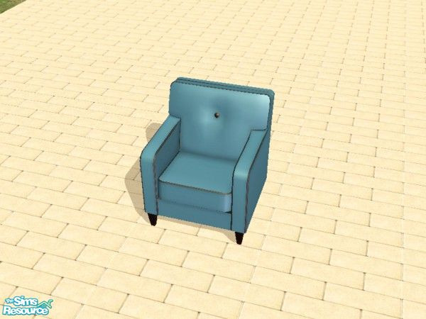 Sims 2 — 21 Blue Suede Chairs - Teal by dddrake — Hey, that's the name of it, not the color. ;) Made to match the Maxis