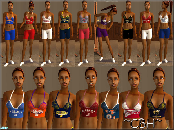 Sims 2 — CBH-College Athletics 1 by chelebellhell — All your favorite college/university teams on this new exercise