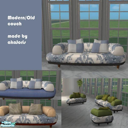 Sims 2 — modern/old couch by akajoris — This couch has been recolored with a great old dessin....which makes it realy