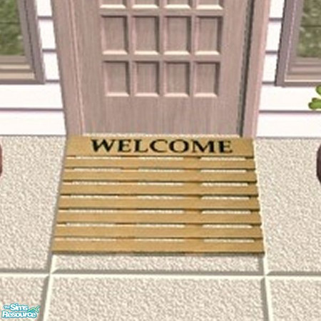 Sims 2 — Wood Slats Welcome Mat by Raveena — This rug requires Windkeeper\'s \"Rug 1x1 Runner\" mesh file to
