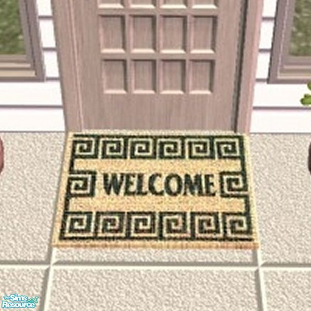 Sims 2 — Greek Key Welcome Mat by Raveena — This rug requires Windkeeper\'s \"Rug 1x1 Runner\" mesh file to