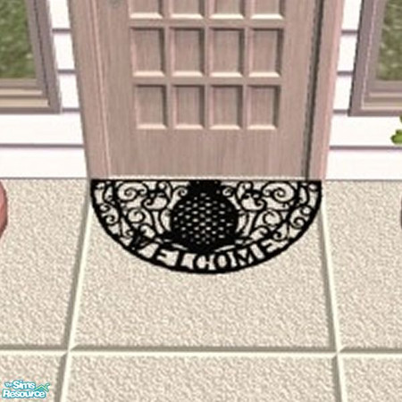 Sims 2 — Filigree Half Moon 2 Welcome Mat by Raveena — This rug requires Windkeeper\'s \"Rug 1x1 Runner\" mesh