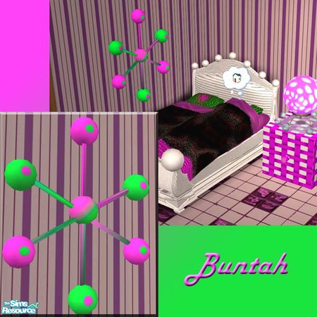 Sims 2 — Purple & Green Wall Art by buntah — This requires the base mesh file in this set.