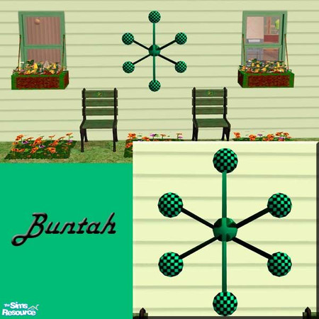 Sims 2 — Green Wall Art by buntah — This requires the base mesh file in this set.