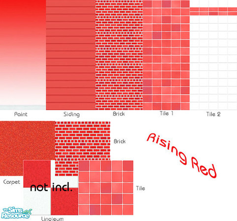 Sims 2 — Rising Red by simtorrents — This collection of walls and floors will make any room pop! made to match the