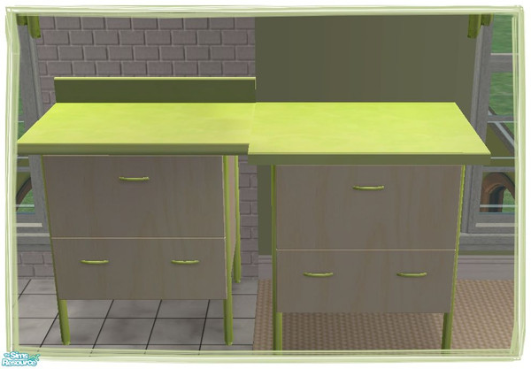 Sims 2 — Fusion Counter & Island by Malitia — Part of "Fusion Kitchen & Dining Room" Set.