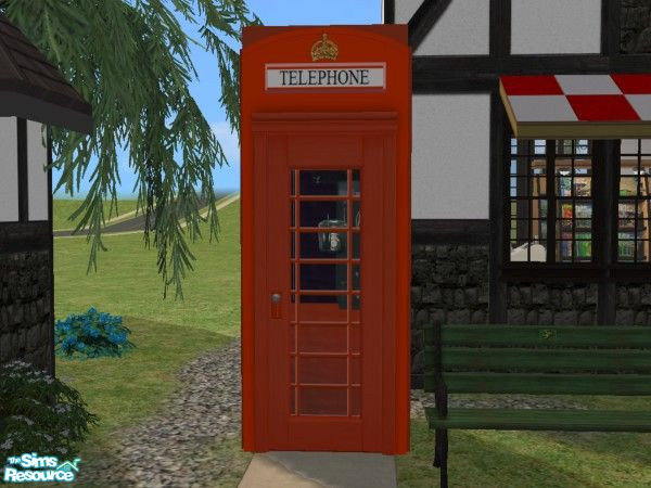Sims 2 — English Telephone Box - door by Cyclonesue — Part of my English Telephone Box kit. Place the door so that the