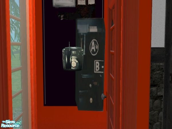 Sims 2 — English Telephone Box  - wall telephone by Cyclonesue — Part of my English Telephone Box kit. NOTE: the