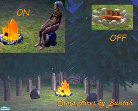 Sims 2 — Camp Fires by buntah — These camp fires are actually ground lights so you can turn them on and off. And, they