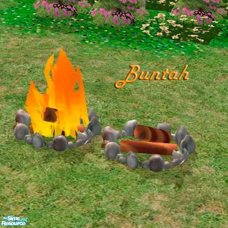Sims 2 — Camp Fire - gray stones by buntah — This requires the base mesh file in this set. Find it in the
