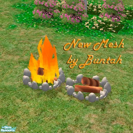 Sims 2 — Camp Fire NEW MESH by buntah — This is the base mesh file for the camp fires. It is required to see the other