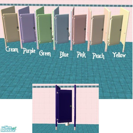 Sims 2 — Pastel Stalls plus Navy by luvs10s — The latest trend in Simconveniences. Pastels! plus navy :) TSRAA objects.