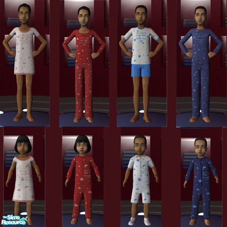 Sims 2 — Night stars by Briher — Night wear for all toddlers and children. Boys and girls. All have the inscription