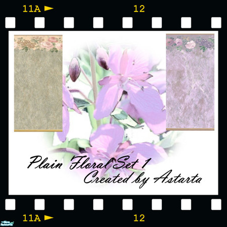 Sims 2 — Plain floral set 1 by Astarta — Another Floral wallcovering set.