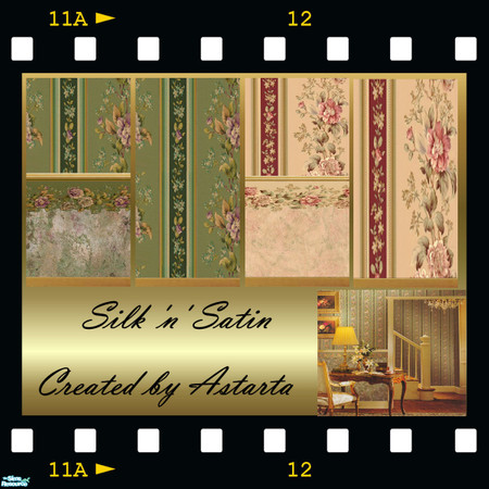 Sims 2 — Silk 'n' Satin by Astarta — Silk and satin wallcovering.