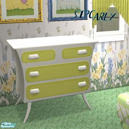 Sims 2 — Princess Dresser Drawer Yellow by STP Carly — Every Princess needs her own flower garden and what perfect way to
