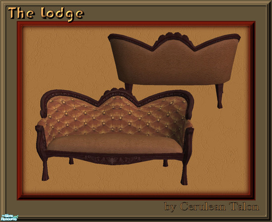 Sims 2 — The Lodge - Leather Love Seat by Cerulean Talon — Rich colors and delightful textures make this a must have for
