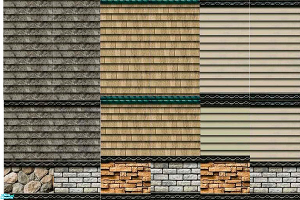 Sims 2 — ljk sidings by ljkane — a set of 9 different sidings, light grey, grey and dark grey with the base as well as