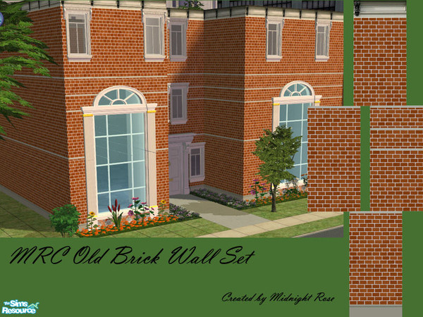 Sims 2 — MRC Old Brick Walls by MidnightRose — If you are building an \"old town\" Main Street, these old brick