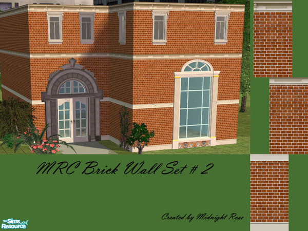 Sims 2 — MRC Brick Walls 2 by MidnightRose — A second set of brick walls for Main Street shopping. Created by Midnight
