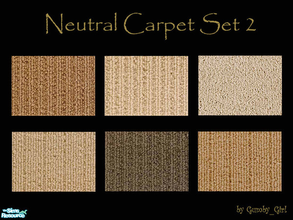 Sims 2 — Neutral Carpet Set 2 by Gumby_Girl — A collection of 6 neutral coloured carpets for your sims home. Durable