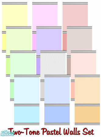 Sims 2 — The Pastels Collections - Two-Tone Painted Walls by shadow66 — From my \'Pastels Collections\' - a set of