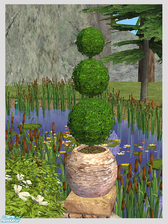 Sims 2 — Rustic Stone Garden - Topiary Pot - Mesh by Shakeshaft — Part of a set of Garden Furniture and Decoratives in