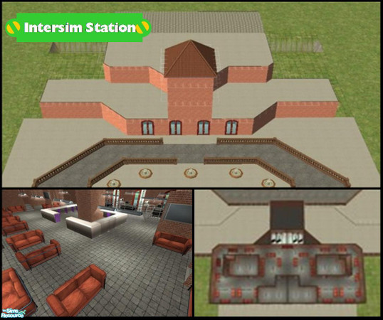 Sims 2 — Intersim Station by EJayay — Inspired by St. Pancras International in London, this beautiful red brick building