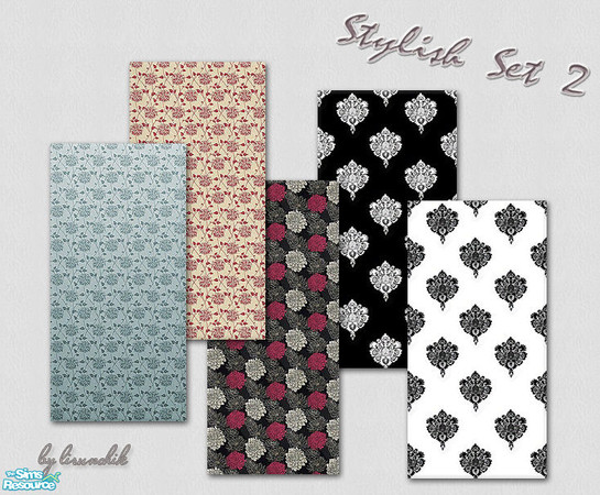 Sims 2 — Stylish Set 2 by lirunchik — The second part of my Stylish set. Now there\'re few dark wallpapers. All walls