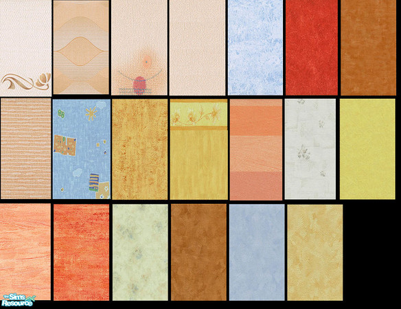 Sims 2 — Relief wallpaper set by k.i.tt.i — set of 20 wallpaper. Nice for every room in house. Enjoi it:-)))