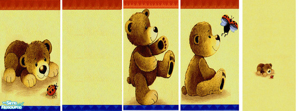Sims 2 — Teddys walls set by k.i.tt.i — Nice wallpaper whit teddybeer, nice in child room. Enjoi it:-)