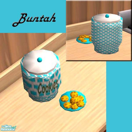 Sims 2 — Light Blue Cookie Jar by buntah — This requires the mesh file in this set.