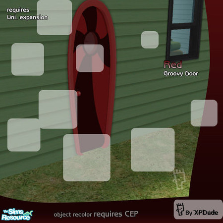 Sims 2 — Red Groovy Door by XPDude — This red groovy door will only make your Sims more angry. Just kidding. Great for