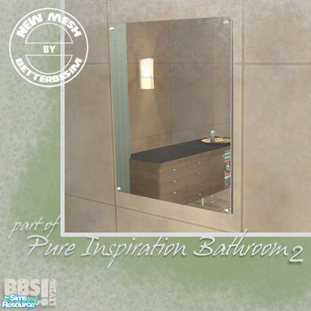 Sims 2 — Pure Inspiration Bathroom 2, Mirror vert by BetterbeSim — Addition to the Pure Inspiration Bathroomset. Vertical