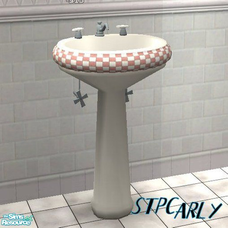 Sims 2 — Pink Tile Basic Bath Sink by STP Carly — Pink tiled basic bath.