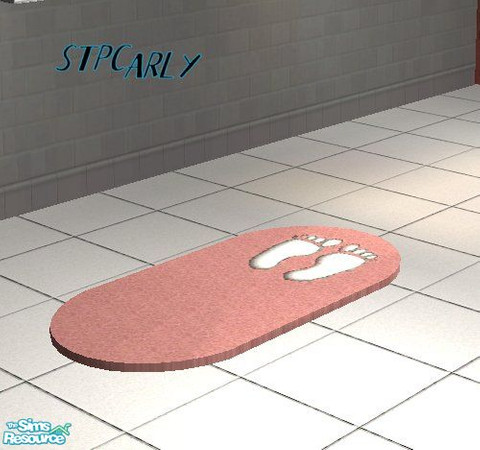 Sims 2 — Pink Tile Basic Bath Rug by STP Carly — Pink tiled basic bath.You MUST download Windkeeper's 2x1 oval shaped rug