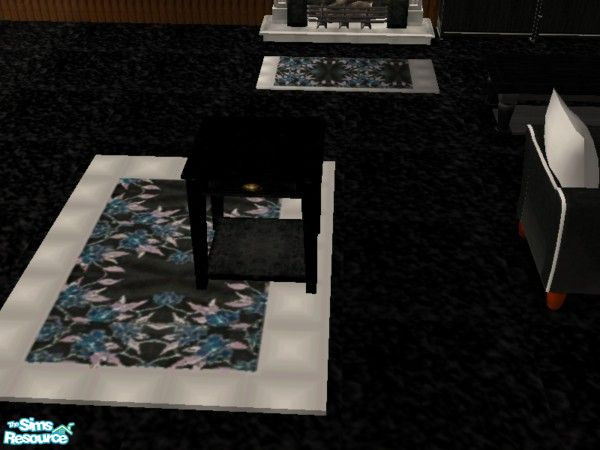 Sims 2 — Black Natural end table by ead425 — 13 items, 1 wall: carpet is black shag from batman bedroom: bookcase, coffee